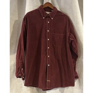Vintage American Eagle Long Sleeve Button Up Shirt Corduroy‎ Overshirt Men's XL